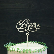 Katso kuvagalleriassa, puinen kakkukoriste onnea, synttärikakku, onnea kakun koriste, juhlat, maesema kaunis kakkukoriste