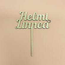 Katso kuvagalleriassa, ristiäiskakkukoriste puusta, puinen kakkukoriste