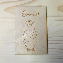 Katso kuvagalleriassa, hylje, hyljekortti, kortti lapselle