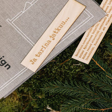 Katso kuvagalleriassa, kotimainen kirjanmerkki vanerista valmistettu on kiva pieni lahja ystävälle