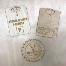 Katso kuvagalleriassa, Parkkikiekot omalla logolla