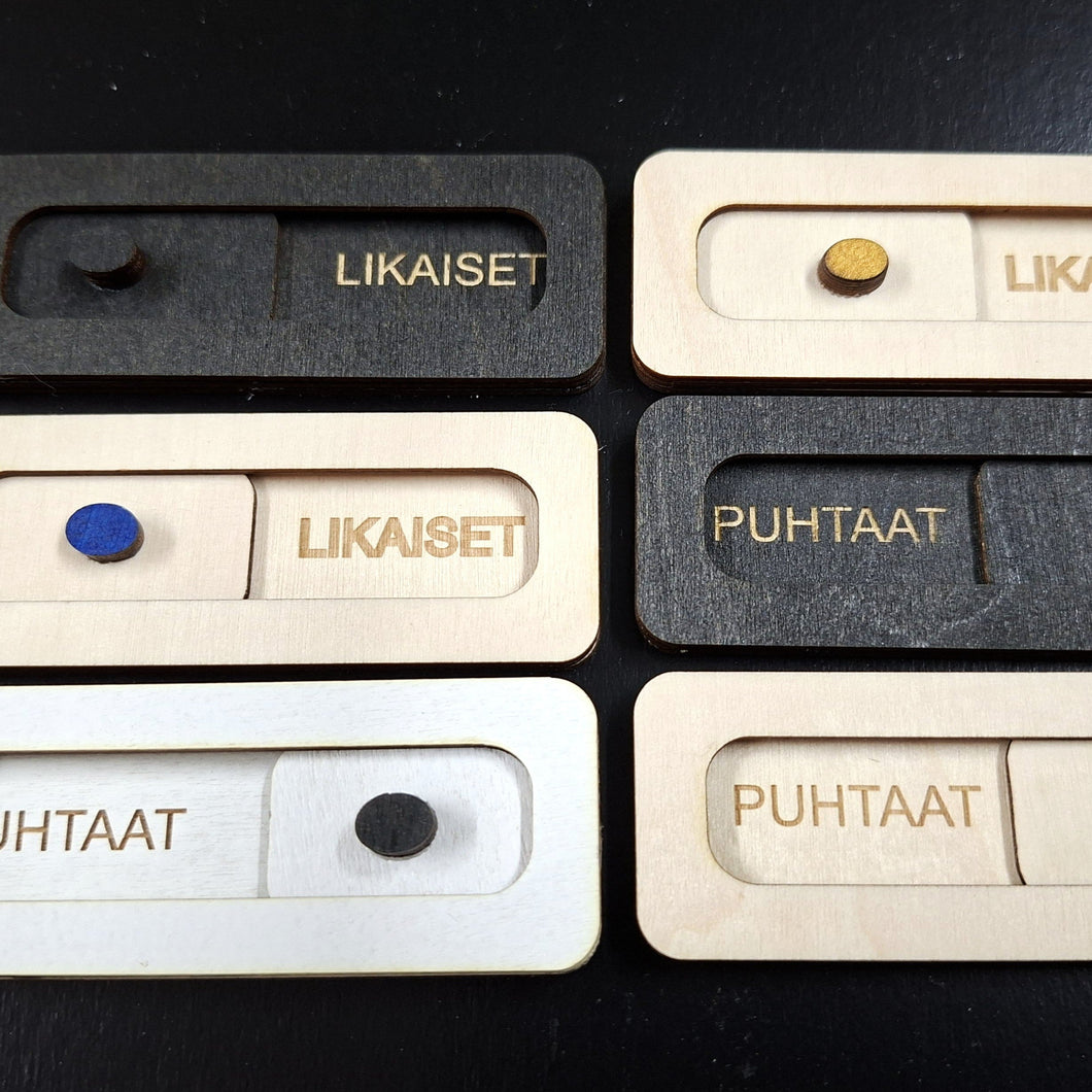 Puhtaat-likaiset -kyltti