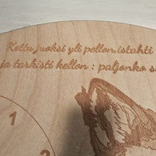 Katso kuvagalleriassa, Puinen kello, Kettu tai Pupu
