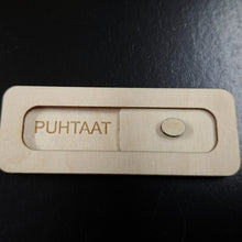 Katso kuvagalleriassa, Puhtaat-likaiset -kyltti
