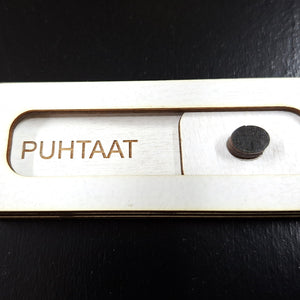 Puhtaat-likaiset -kyltti