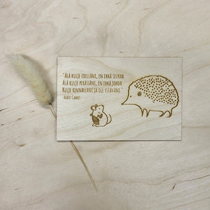 kaunis eläinkortti ystävälle, ystävänpäiväkortti, runokortti